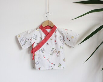 Baby and Girl Summer Spring Happy Animals Kimono