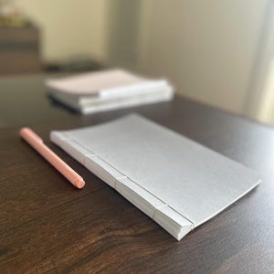 Grey Hand-Bound Journal - Japanese Stab Binding 8.5" x 5.5" (40 blank pages)
