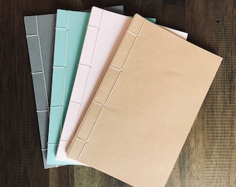 Hand-Bound Japanese Stab Binding 8.5" x 5.5" Journals (40 blank pages) - Plain