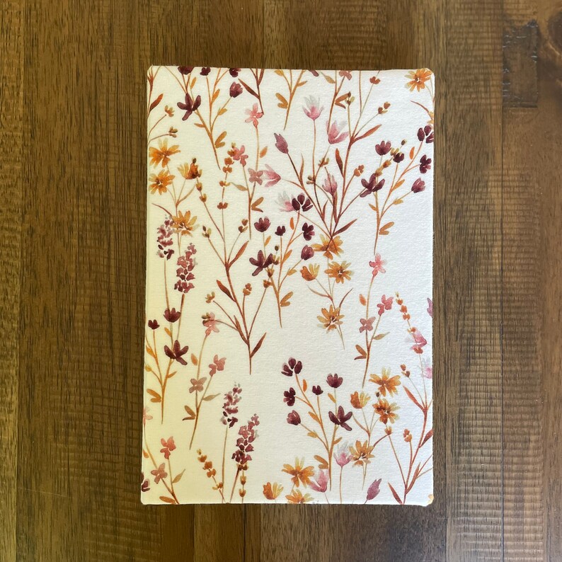 Journaux en tissu à couverture rigide reliés à la main Wildflowers