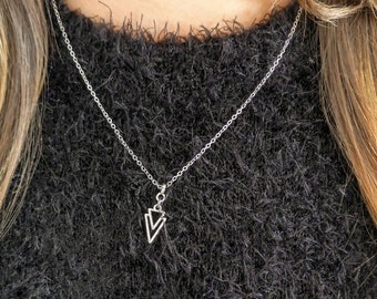 Arrow Necklace, Silver Arrow Necklace, Geometric Necklace