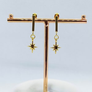 Pendientes Colgantes Gold Star, Pendientes Estrella Norte, Pendientes Celestiales