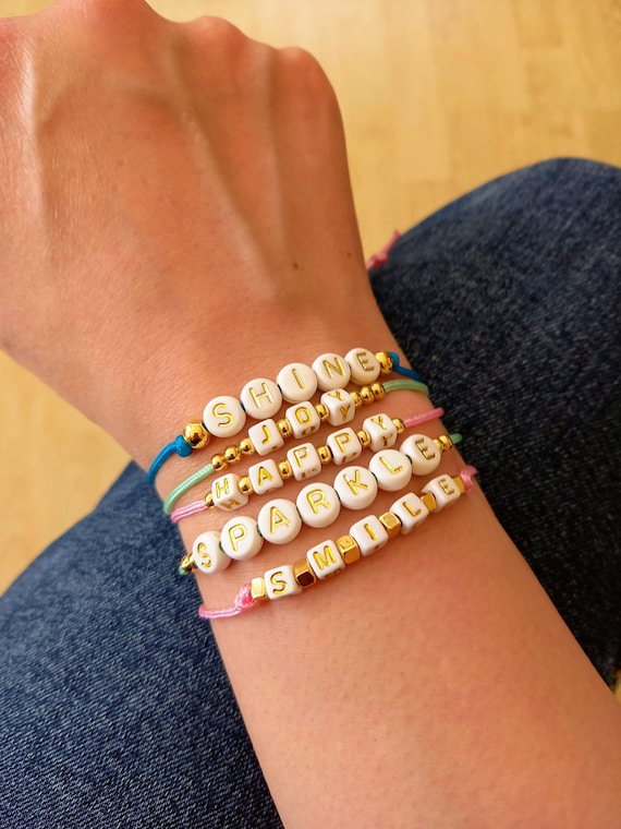 Etsy on sale word bracelet