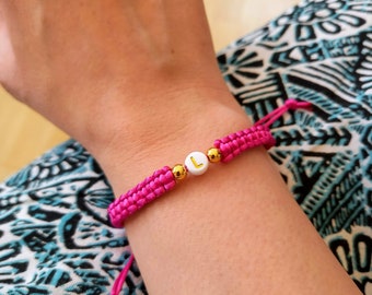 Customised Bracelet, Letter Bracelet, Custom Initial Bracelet, Macrame Bracelet