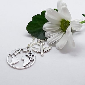 Travel Necklace, Wanderlust Jewelry, Aeroplane Necklace