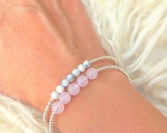 Howlite Bracelet, Gemstone Bracelet, Howlite Gemstone Bracelet