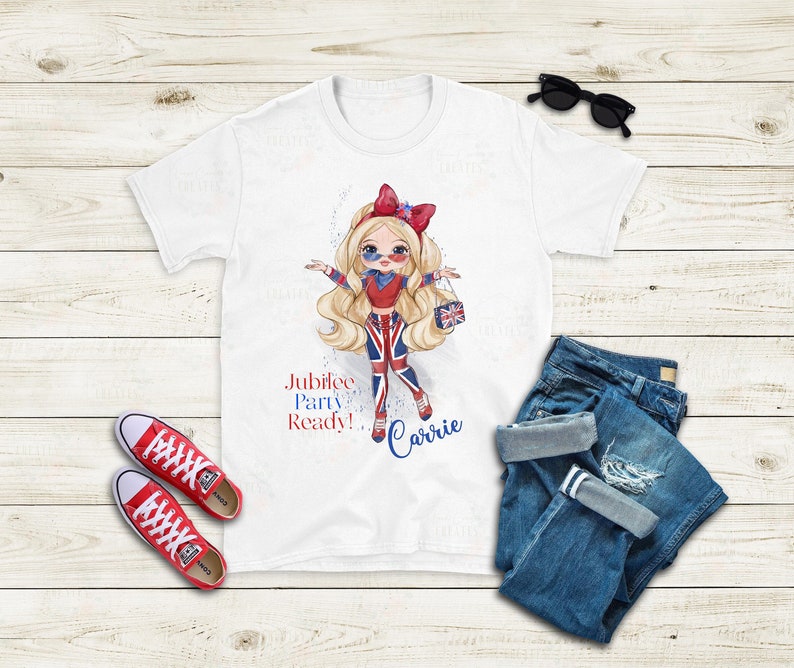 Personalised Girls Jubilee Tshirt, Jubilee Party T Shirt, Kids Jubilee T-Shirt 