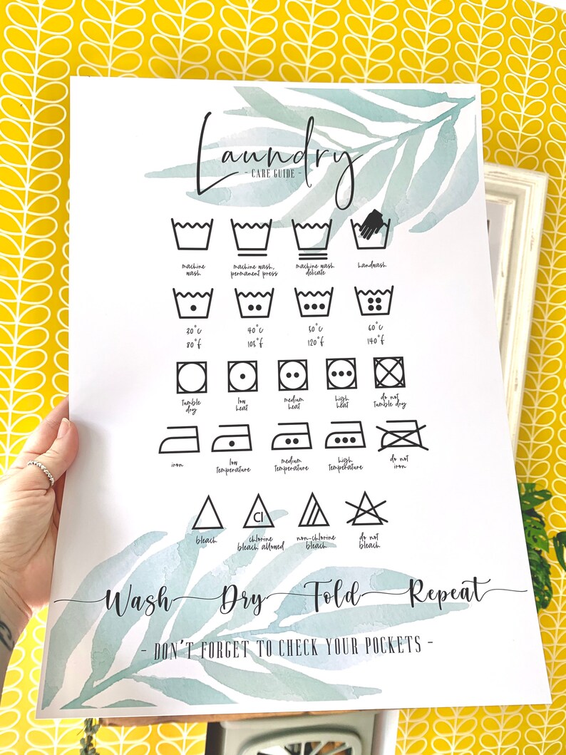 Laundry Care Guide Print /Laundry Decoded A4/A3 Laundry Etsy