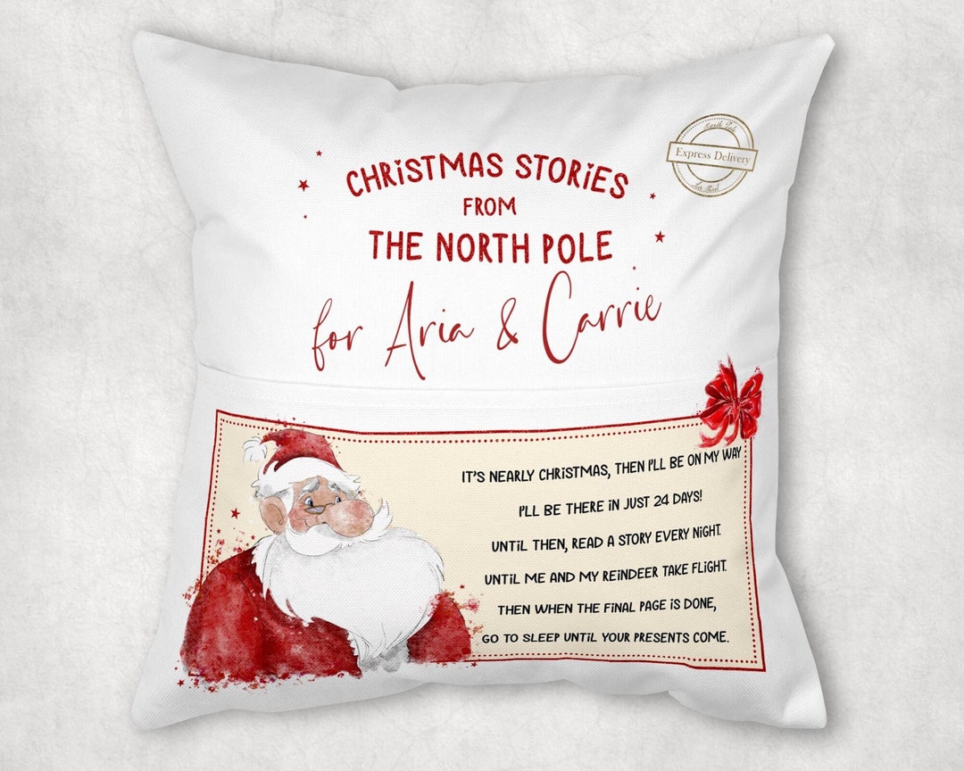 Christmas Book Cushion Advent Cushion Personalised Pocket Etsy UK