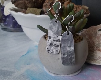 Handmade aluminum and sterling silver earrings