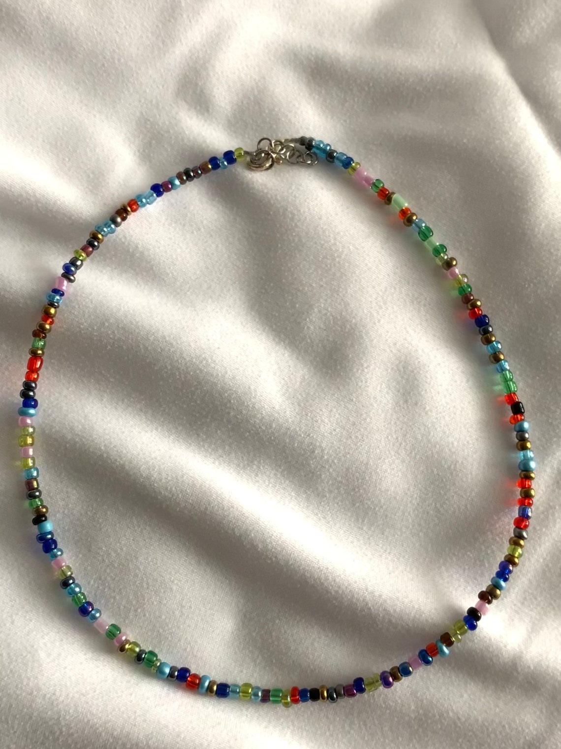 Mixed Beaded Necklace Etsy