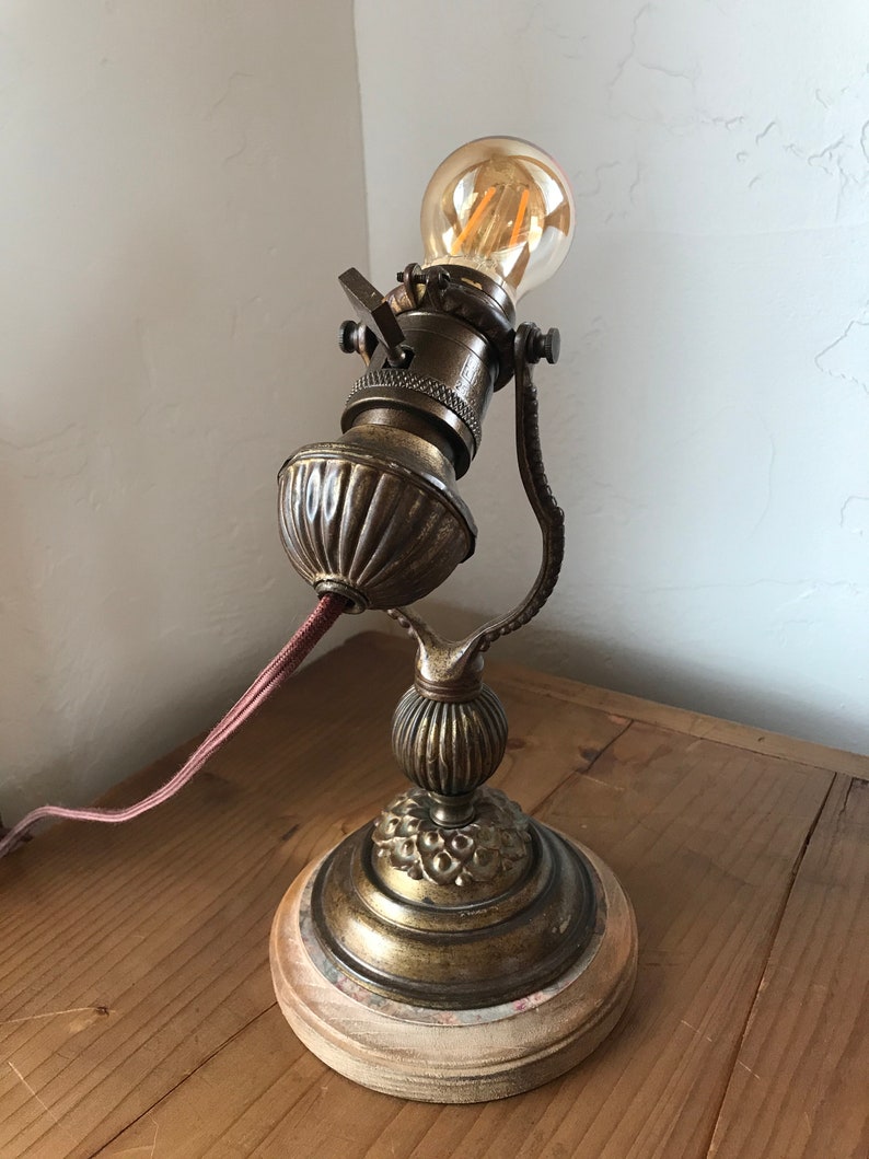 Vintage, Upcycled Desk Lamp, Task Lighting, Table Lamp, Brass Lamp