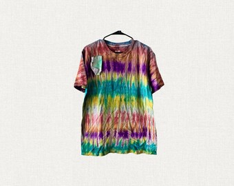 Sunny Muted Rainbow - Upcycled Tie-Dye T-Shirt from the MFC Beginnings Collection