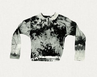Monochrome Swirl - Upcycled Tie-Dye Sweater from the MFC Beginnings Collection