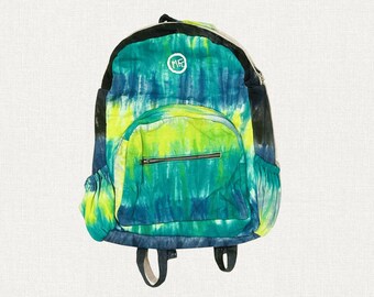 Aqua Lime - Upcycled Tie-Dye Backpack from the MFC Beginnings Collection