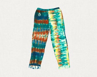 Rainbow Bliss - Upcycled Tie-Dye Trousers from the MFC Beginnings Collection