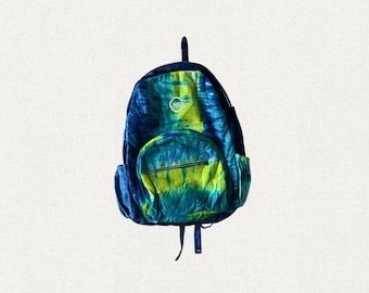 Sunny Aqua Lime - Upcycled Tie-Dye Backpack from the MFC Beginnings Collection