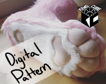 KemoCube's Fursuit Slim Sock Paws Pattern - Digital PDF Download