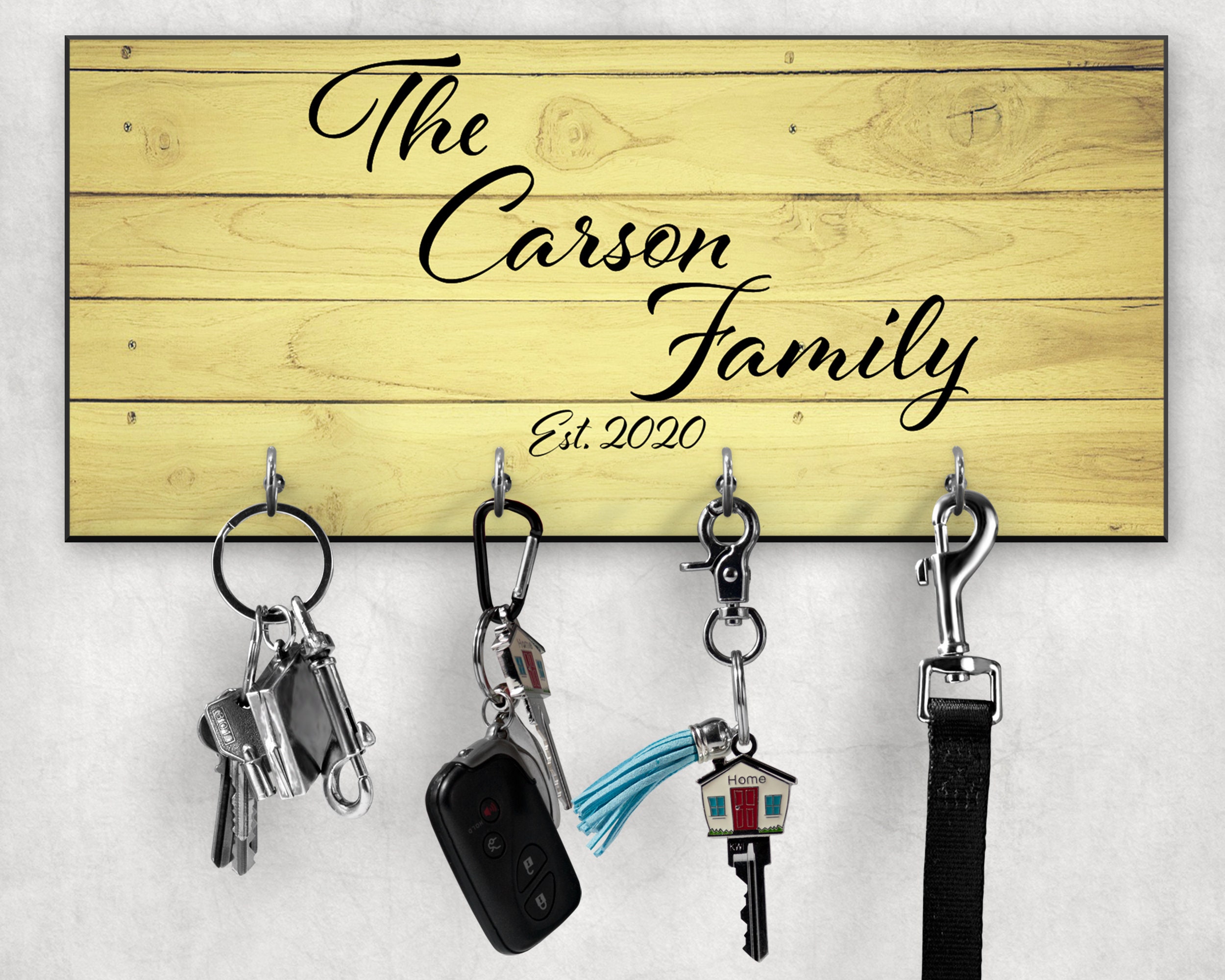 Soporte de llave de patrón de madera personalizado con el | Etsy