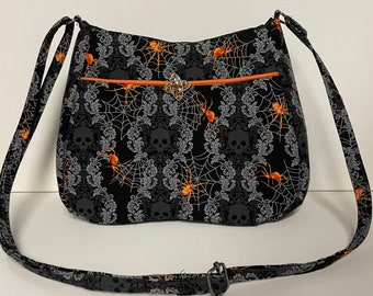 Halloween portemonnee gotische schoudertasje Tassen & portemonnees Handtassen Polstasjes Zwarte Spider Web geborduurd koppeling 