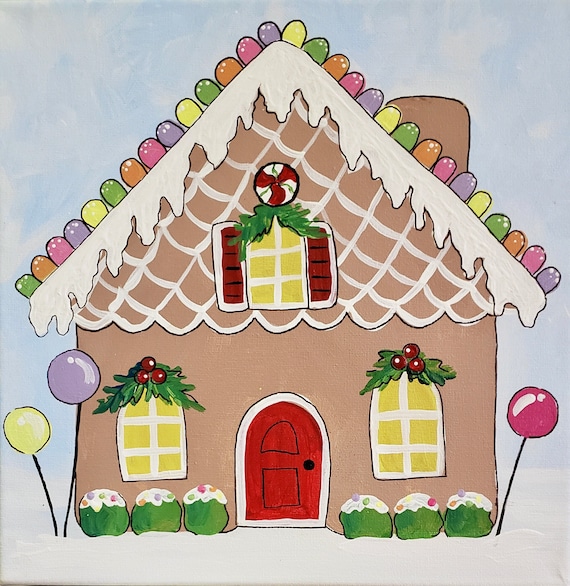 Gingerbread House Painting Kit by The Brush Bar Christmas Etsy