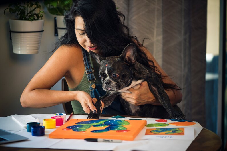 Flowered Cactus Art Box by the Brush Bar, Cactus Paint Kit, Art Kit