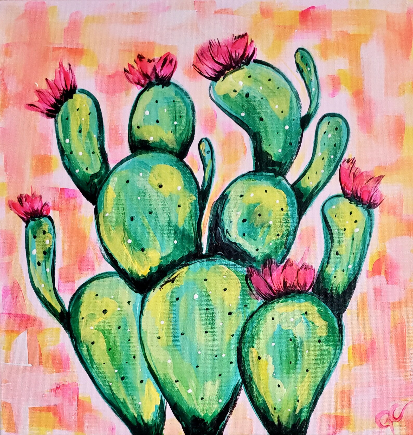 Abstract Cactus Painting Kit by the Brush Bar Desert Paint Etsy