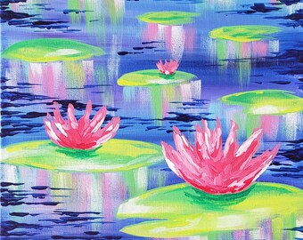 Water Liliesl Painting Kit by The Brush Bar,  Paint Kit, Painting Supplies, Farmhouse, Monet, Water Lilies Art Kit
