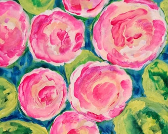 Abstract Floral Painting Kit, DIY Art Box, Video Tutorial