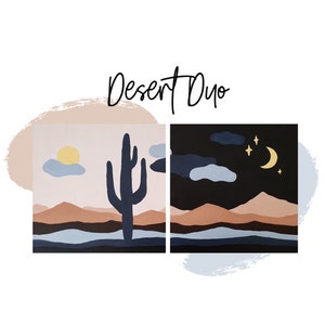 Desert Duo Painting Kit by The Brush Bar,  Paint Kit, Painting Supplies, Abstract Landscape art, Desert Art Kit