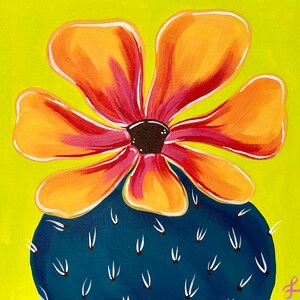 Desert Bloom Art Box, Paint Kit, Painting DIY, Step by Step Painting Tutorial, Cactus Art, cactus painting kit, cactus, prickly pear