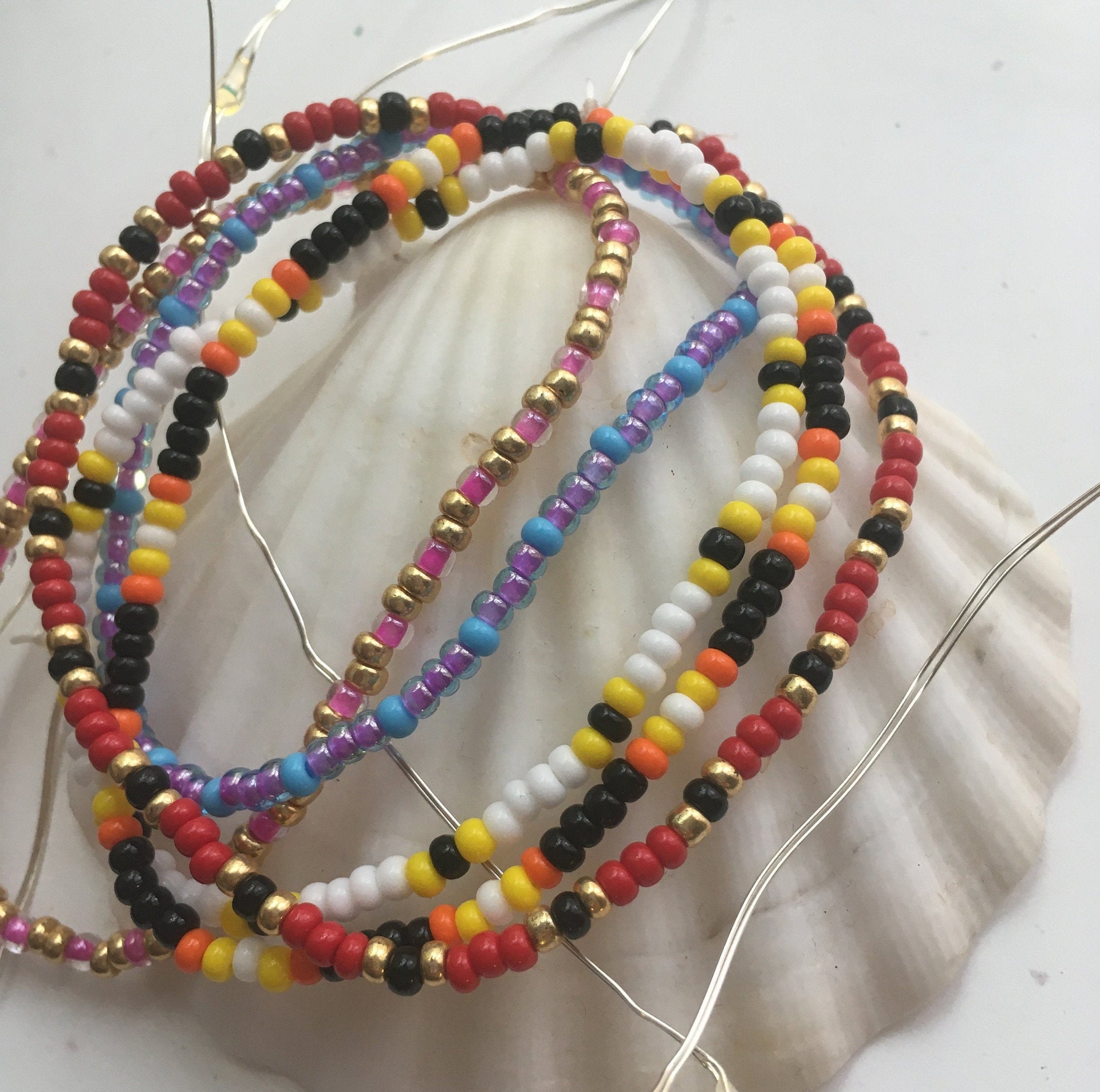 Beaded Bracelet Elastic Stretch Fun Custom Colorful Trendy Etsy