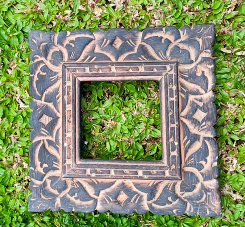 Balinese wooden frame / wall art / hand carved wall art / wood Etsy