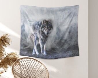 Wolf Tapestry Etsy