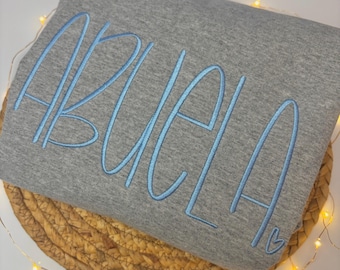 Custom Embroidered Abuela Sweatshirt – Cozy Crewneck Sweater Gift