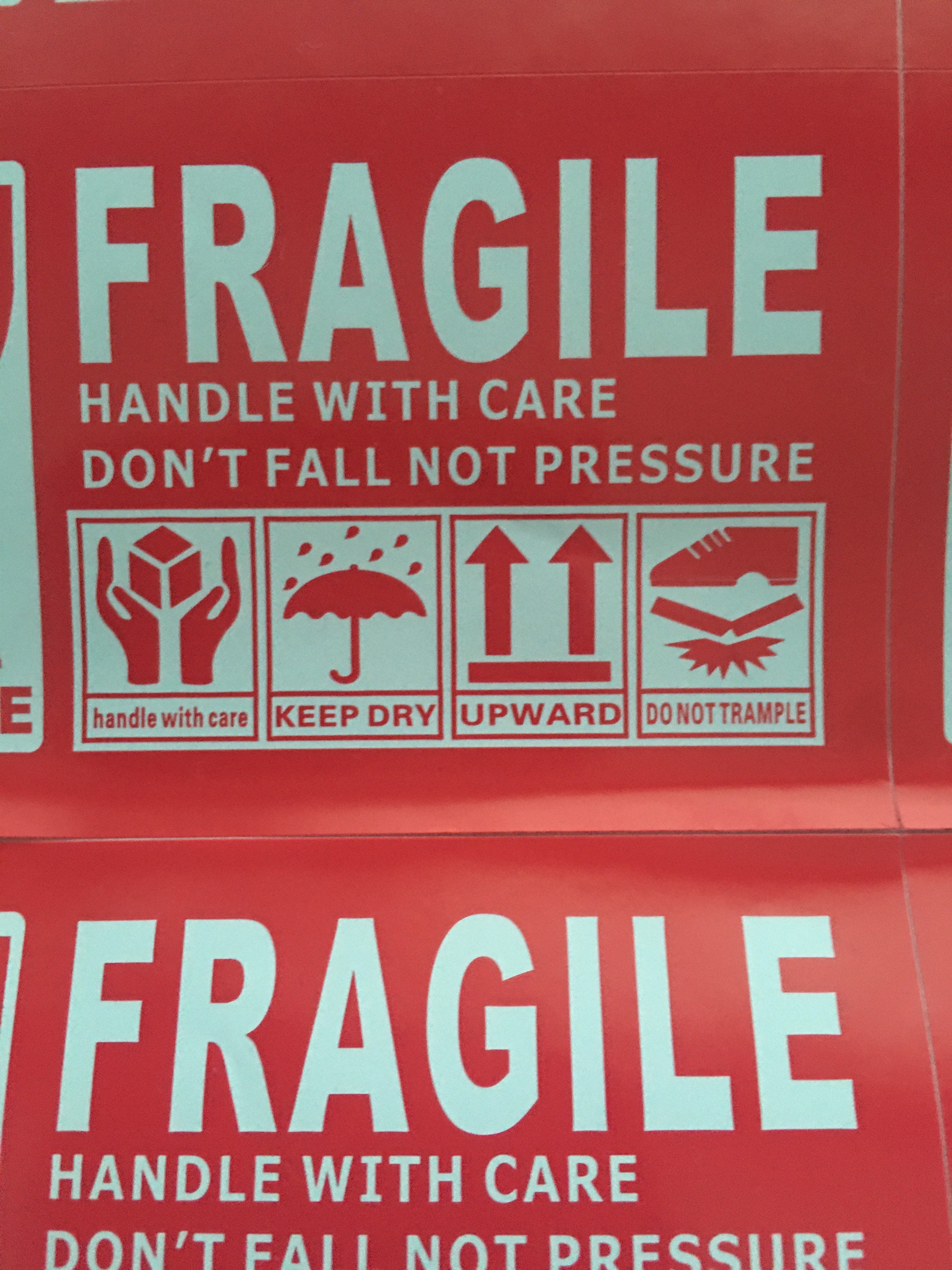 Etiquetas Frágiles Envío 300 Etiquetas Adhesivas "Frágil" - 51x76 Mm, Advertencia Para Paquetes Y Cajas, Rollo De Etiquetas Advertencia Frágil Paquetes