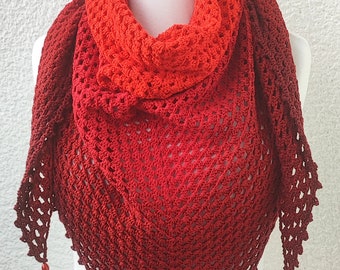 Foulard triangulaire crocheté dégradé