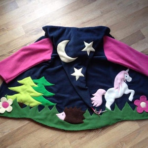 Zipfeljacke"Zauberwald "Wunschgrösse Mädchenjacke Einhorn