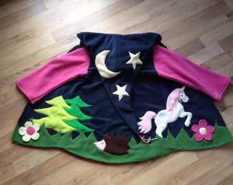 Veste zippée "Magic Forest" veste fille taille personnalisée licorne
