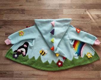 Veste zippée « Printemps » - taille souhaitée - cadeau pour enfant