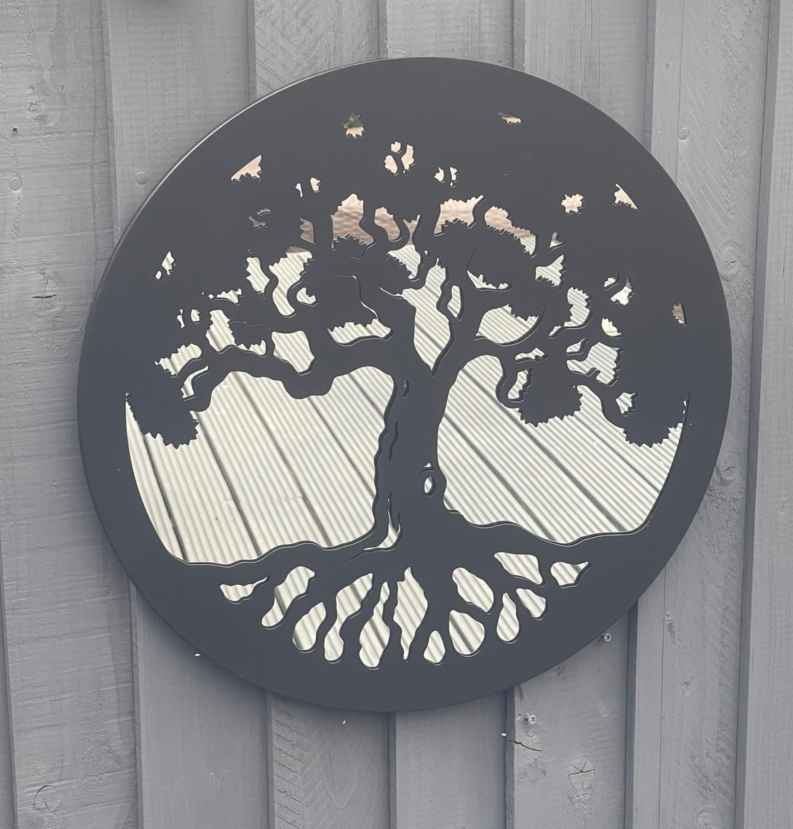 50cm Garden Mirror Tree of Life Decorative Silhouette Garden Etsy