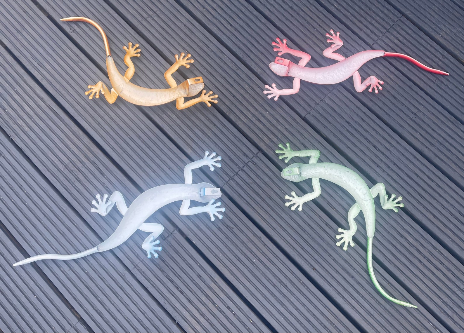 large gecko garden wall art