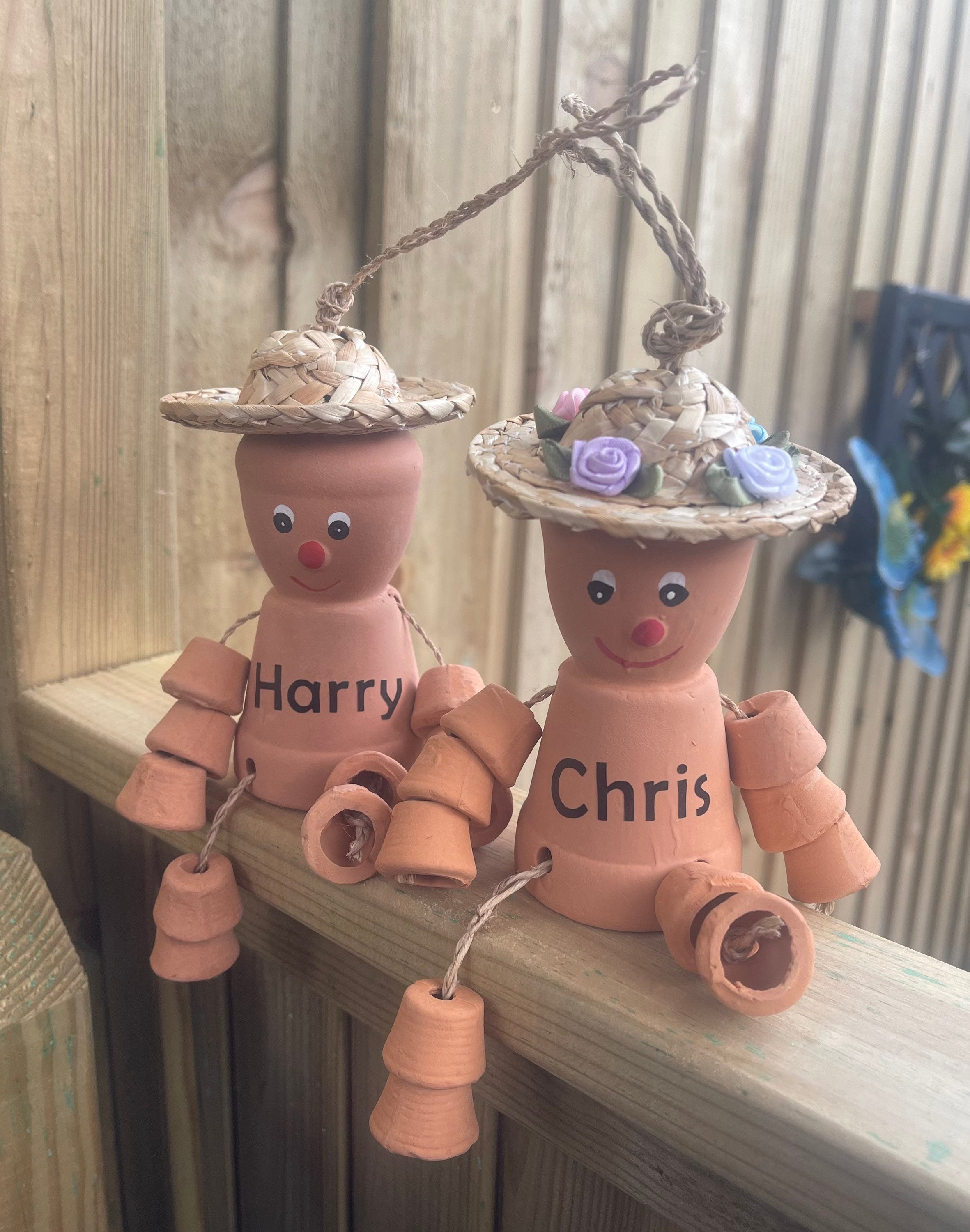 25cm Terracotta Plant Pot Flower pot Man or Lady Garden Etsy