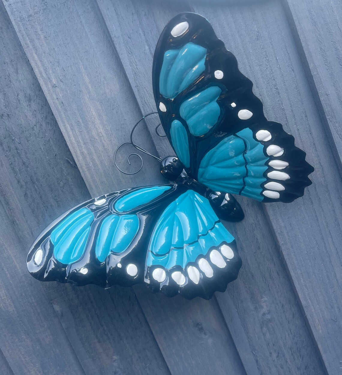 Blue Butterfly Wall Art Large 3D Butterfly Garden Decor Wall Etsy UK