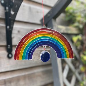 Rainbow Suncatcher: Stained Glass Effect Window Decoration or Garden Hanging Ornament Gift