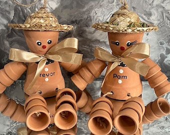 Regalo de 50º aniversario de bodas, maceta personalizada con forma de persona, adorno de jardín para aniversario de oro, regalo para parejas en maceta