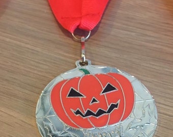 Happy Halloween Medal – Pumpkin Prize with Orange Lanyard