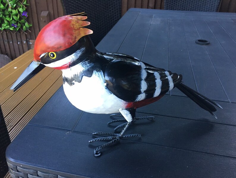 42cm Metal Woodpecker Garden Ornament Sculpture Deluxe Bird | Etsy