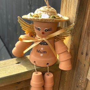 Personalised Memorial Garden Ornament, Angel Flowerpot Person, Bereavement Gift, Remembrance Garden Keepsake, Sympathy Gift