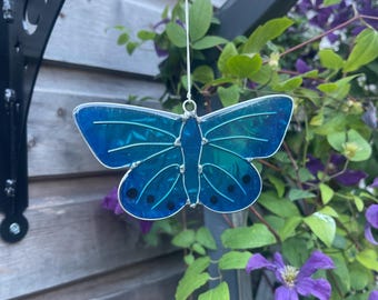 Purple Emperor Suncatcher – Lila Schmetterling Aus Harz, Handgefertigt In Bali, Ca. 6,5x9 Cm, Mit Aufhängung